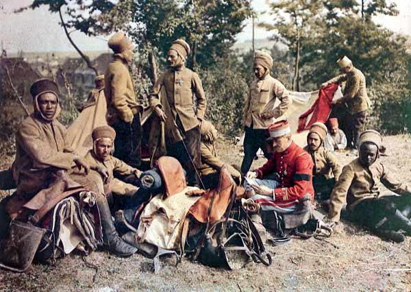 French troops from North Africa on the Western Front. Courtesy The Great War in Color