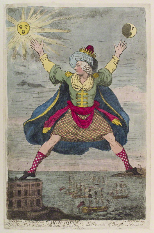 Dundas straddling continents in 1788, Courtesy of the National Portrait Gallery